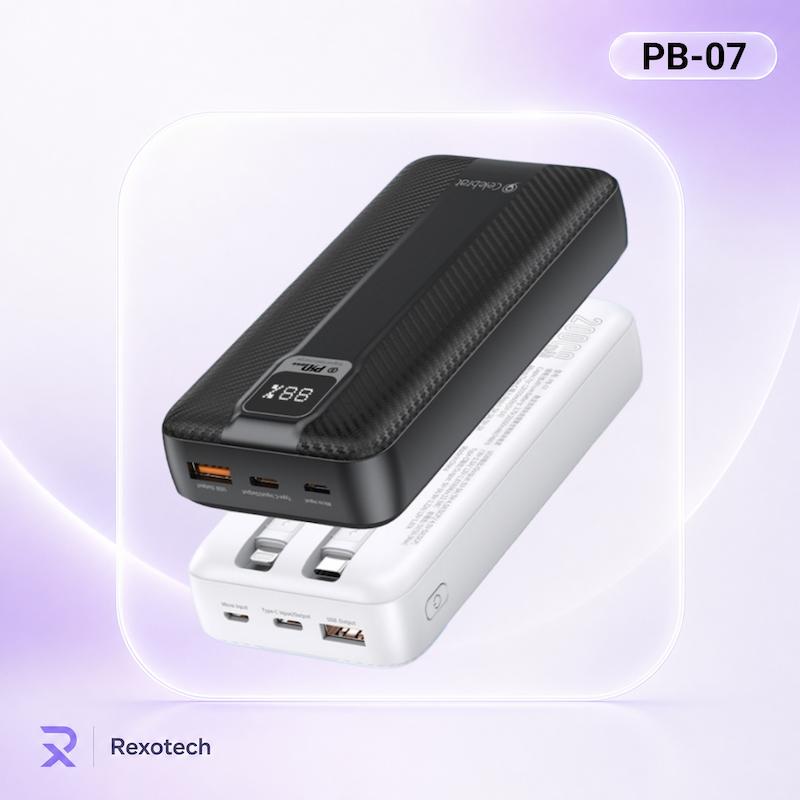 پاوربانک سلبریت مدل PB-07 با ظرفیت 20000 میلی آمپر ساعت