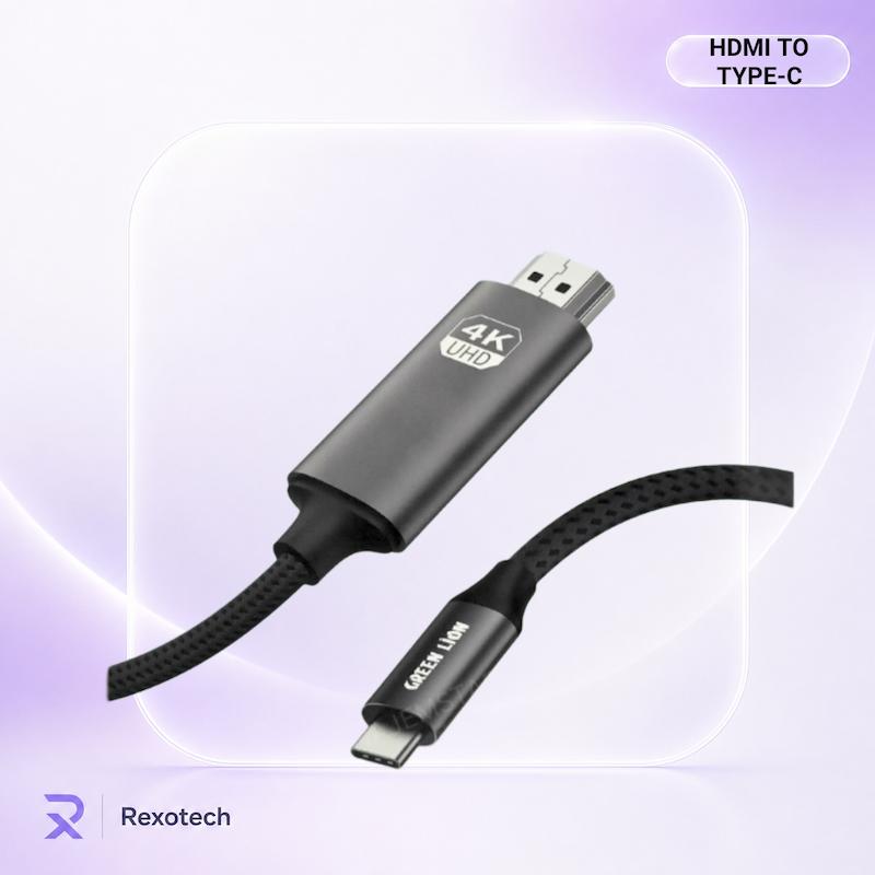 کابل تبدیل usb-c به hdmi گرین لاین مدل 4k طول 2 متر