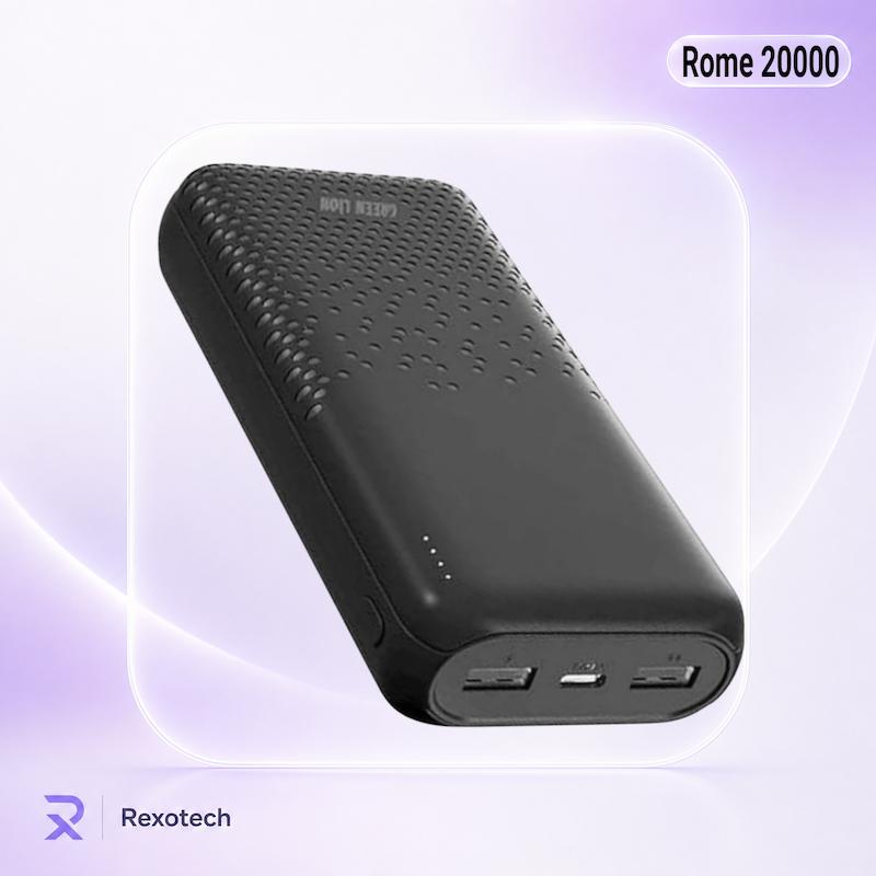 پاوربانک گرین لاین مدل Rome با ظرفیت 20000 میلی آمپر ساعت