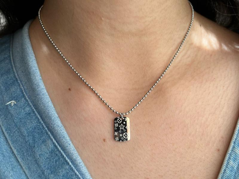 گردنبند استیل حک دار 