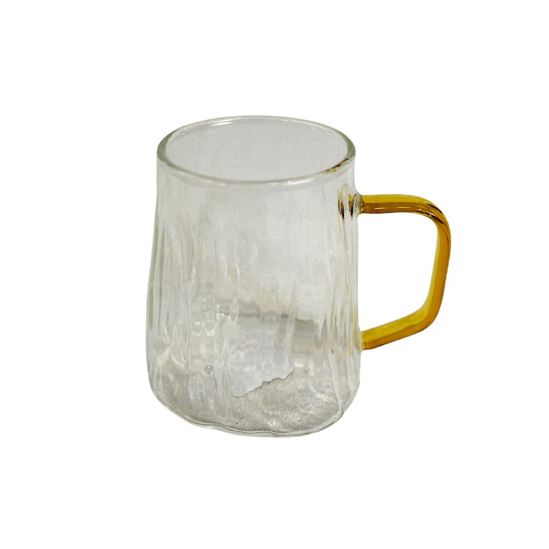 لیوان پیرکس دسته زرد هوم کلاسیک