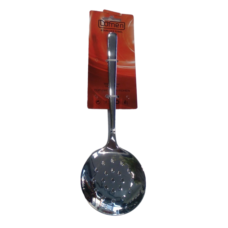 کفگیر سوراخ‌دار استیل برند لومن – طول ۲۴ سانت