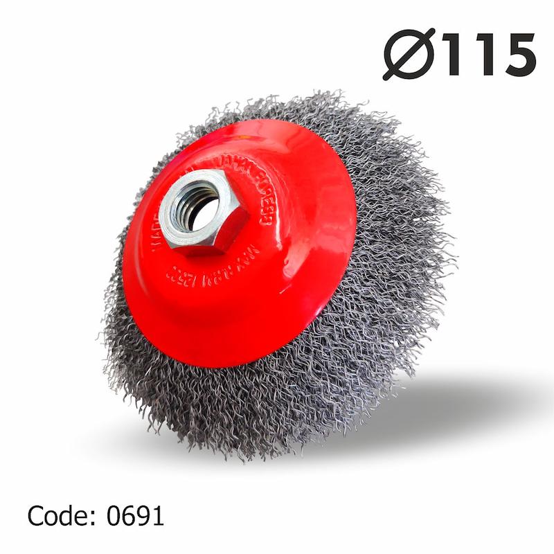 برس زاویه دار افشان 115 یال 28 مرکز مهره سایز 14×2 mm