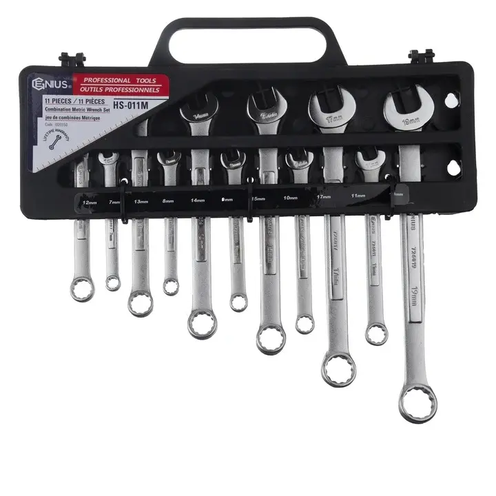 مجموعه ۱۱ عددی آچار یکسر رینگی یکسر تخت جنیوس تولز مدل HS-011M