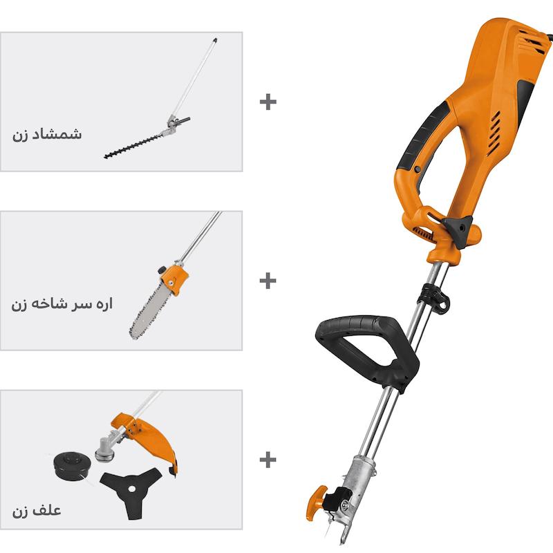 داس و علف زن ، شمشاد زن ، سرشاخه زن برقی چند کاره تاپ گاردن EMT-1400