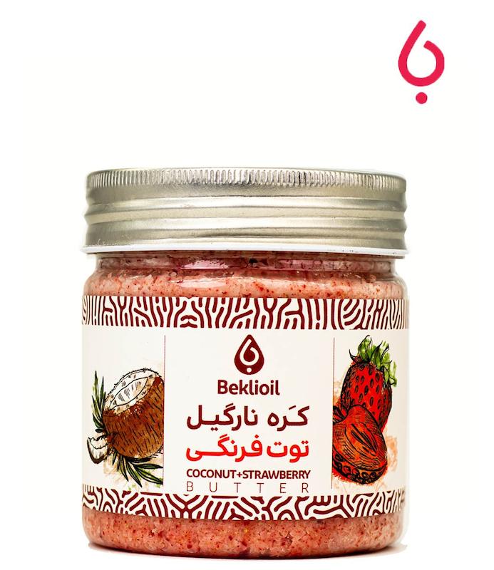 کره نارگیل و توت فرنگی