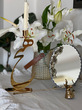 آینه رومیزی گل طلایی