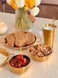 مزه خوری های گرد دو دسته طلایی