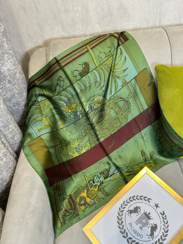 مینی ابریشم وارداتی سبز ترمه