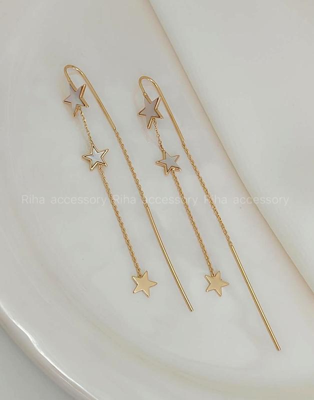 گوشواره بخیه ای ژوپینگ طرح ستاره کد ۱۰۳۵