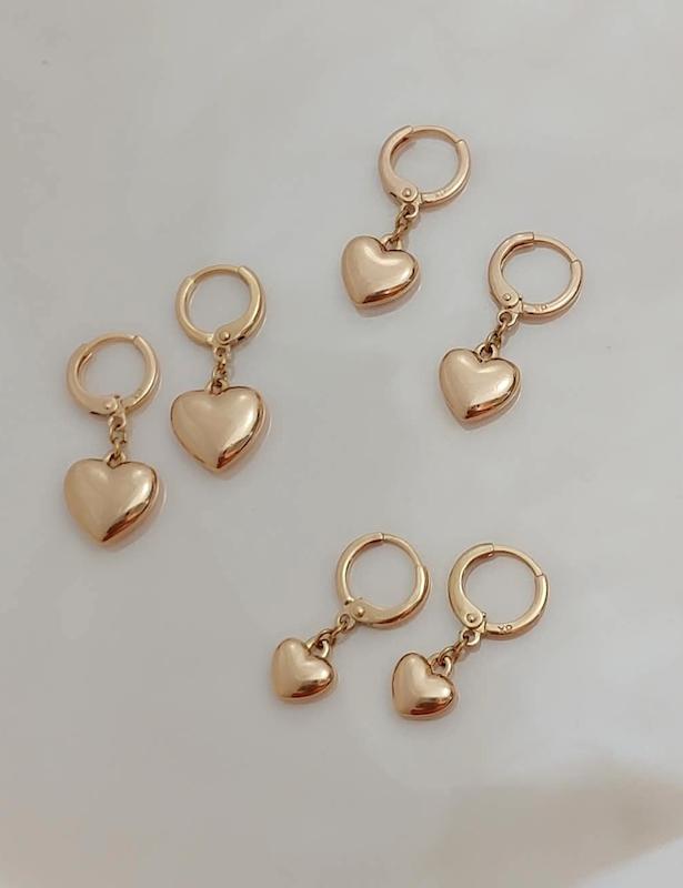 گوشواره قلبی ژوپینگ ،کد ۱۰۵۴ گوشواره قلب آینه ای ژوپینگ