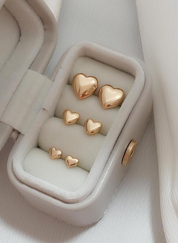 گوشواره قلب ژوپینگ ،کد ۱۰۵۵ گوشواره قلب آینه ای ژوپینگ