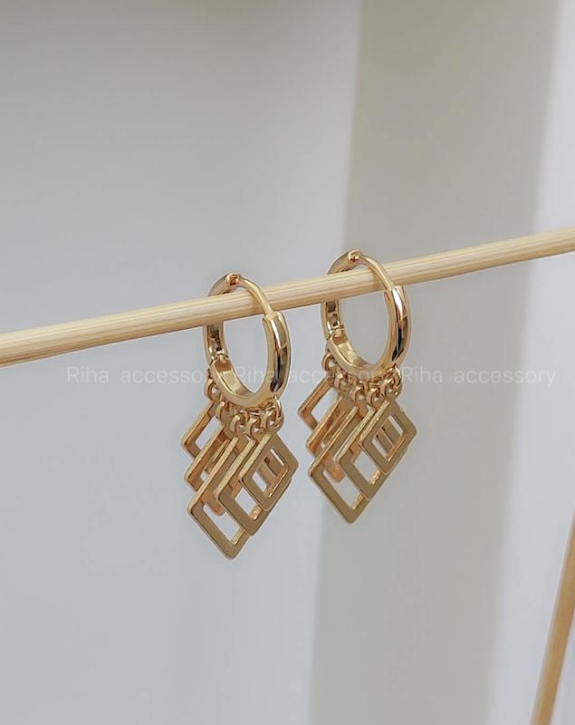 گوشواره آویز لوزی