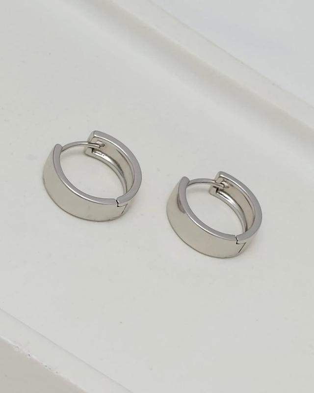 گوشواره حلقه ای ساده سفید ژوپینگ