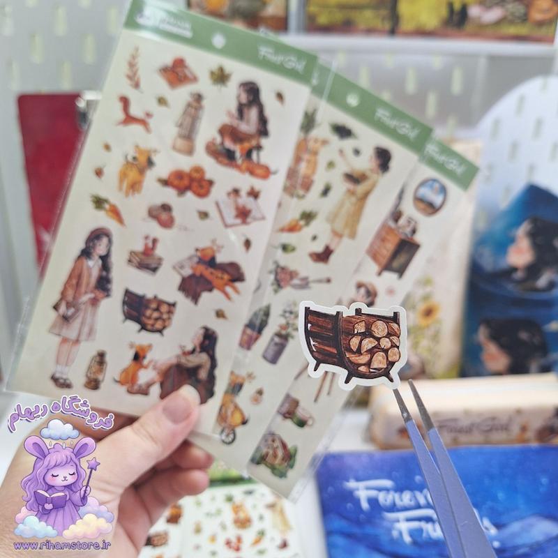 استیکر دختر جنگل