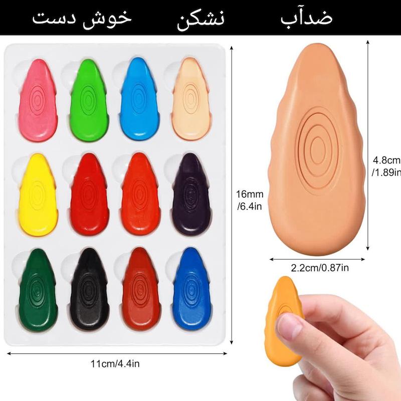 مداد شمعی جادویی طرح اشک ۱۲ رنگ