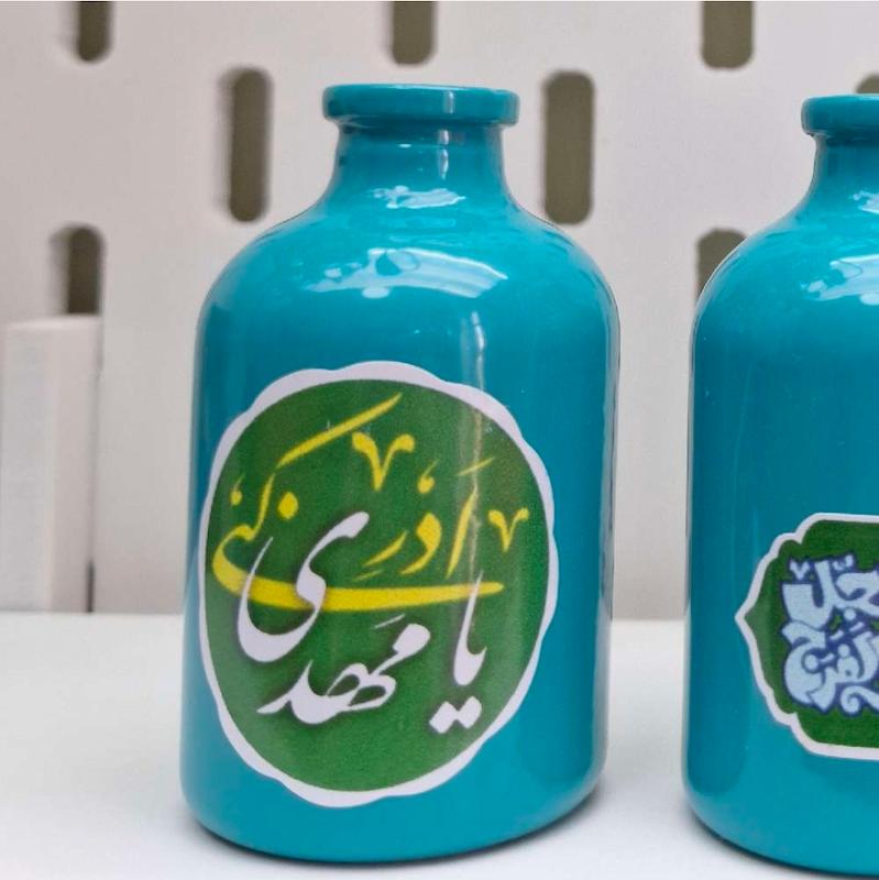 گلدان شیشه ای رنگی مهدوی