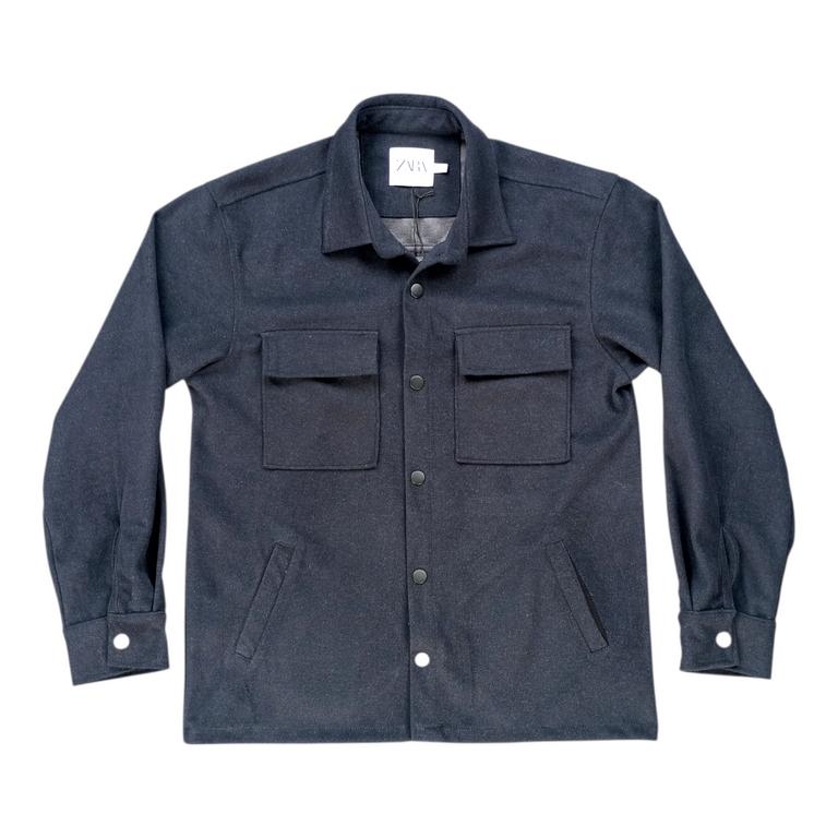 جکت سافاری زارا سرمه ای ملانژ ( ZARA )