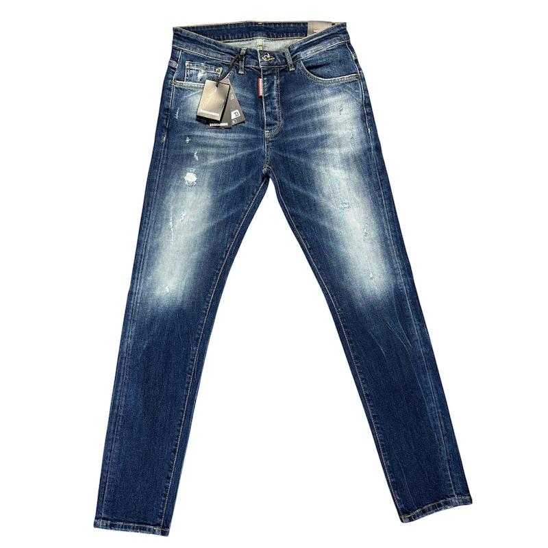 شلوار جین مردانه دسکوارد سرمه ای زاپدار اسلیم لیمیتد ادیشن ۲۰۲۶ (DSQUARED2)