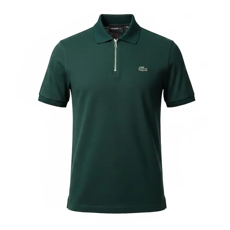 پولوشرت مردانه لاگست نیم زیپ سبز (LACOSTE) 
