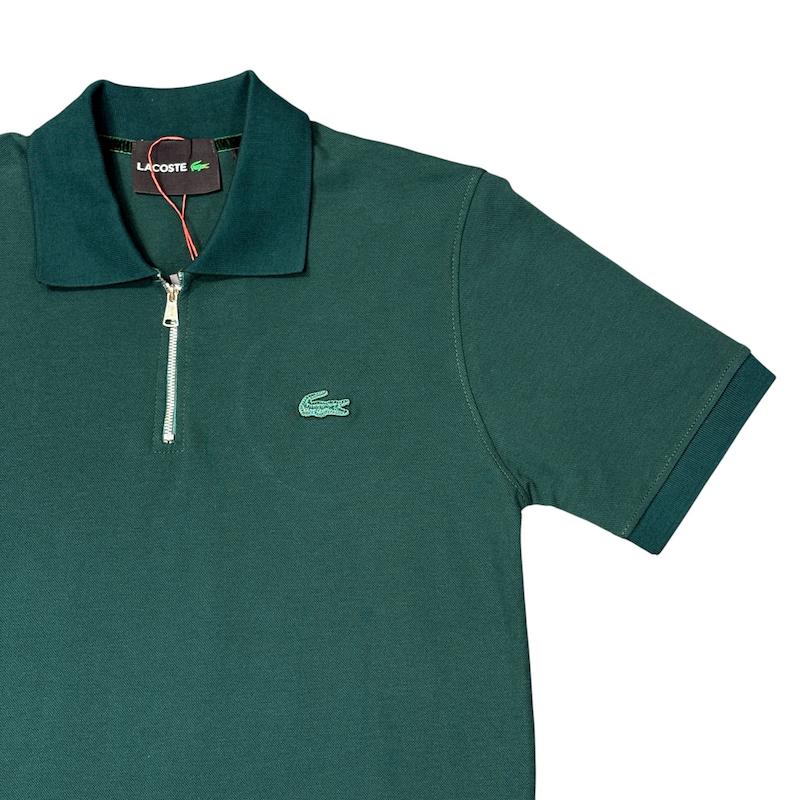 پولوشرت مردانه لاگست نیم زیپ سبز (LACOSTE) 