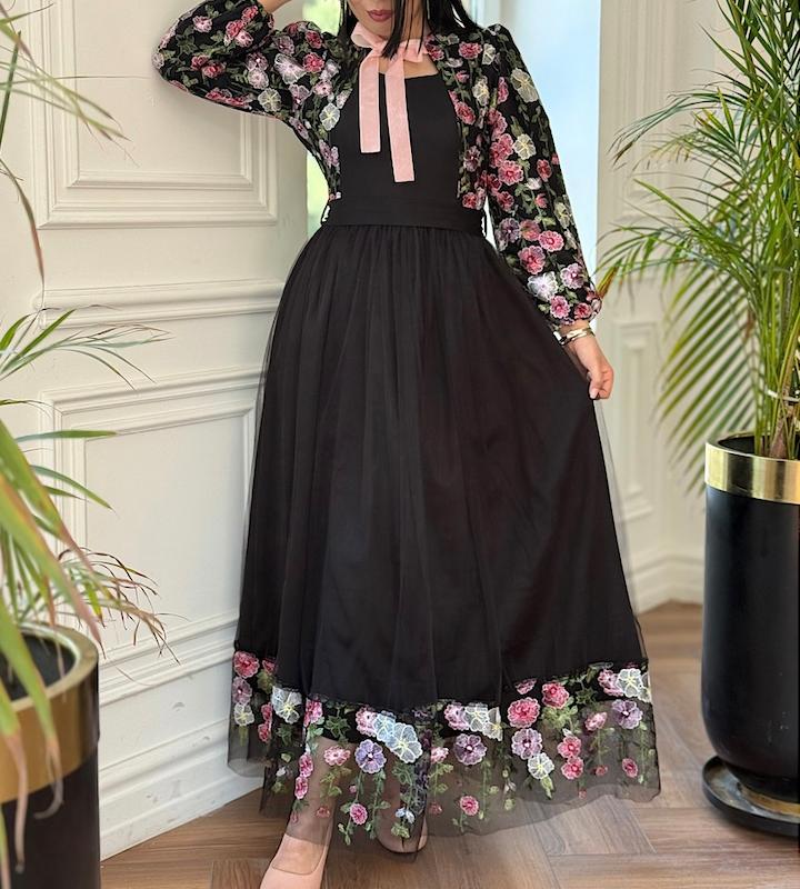 پیراهن بهاری حاشیه دار 