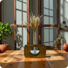 گلدان چوبی شیشه ای چوب روس (کد43)