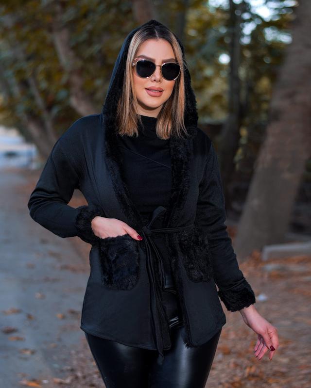 هودی زنانه مدل LEON ( مشکی)