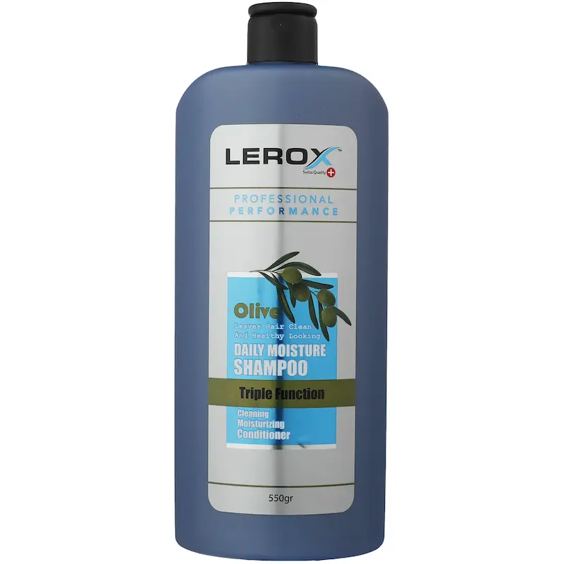 شامپو Lerox حجم 550 میلی‌لیتر مدل Olive، خنک‌کننده و براق‌کننده با عصاره زیتون