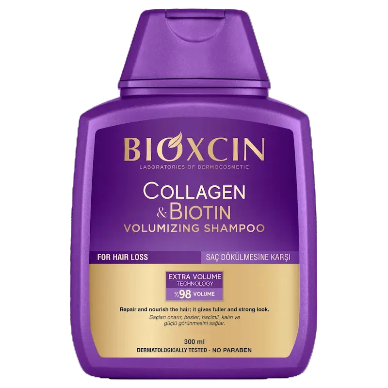 شامپو ضد ریزش  Bioxcin مدل Collagen & Biotin Volumizing حجم 300ml اصلی