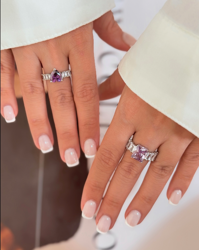 انگشتر سنگ بنفش زنانه