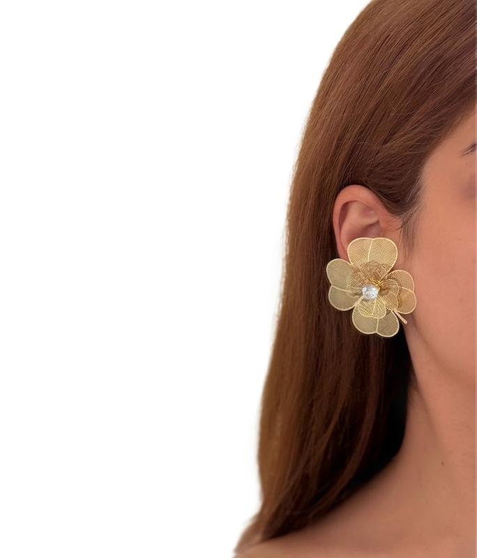 گوشواره گل توری