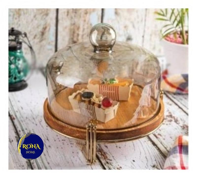 کیک خوری چوبی با پایه قطر 24