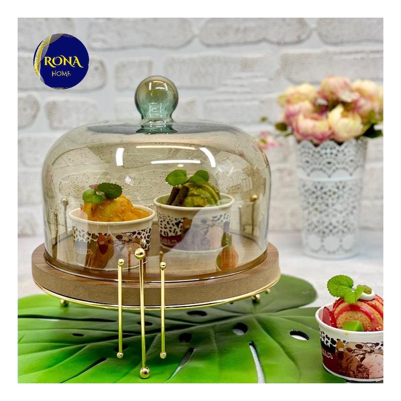 کیک خوری چوبی با پایه قطر 24
