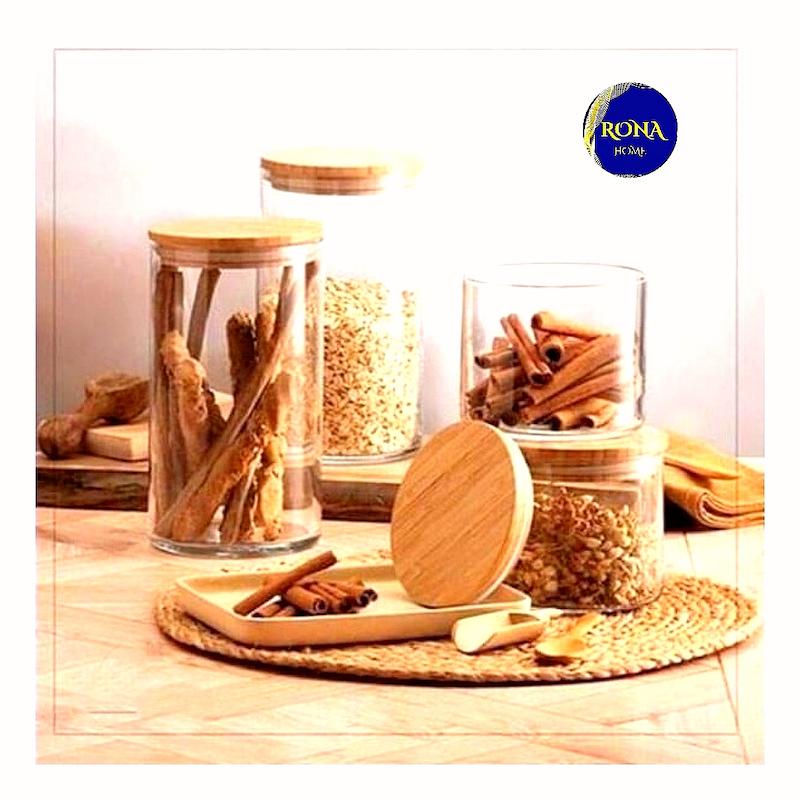بانکه شیشه ای درب چوبی اوکیا 7 پارچه