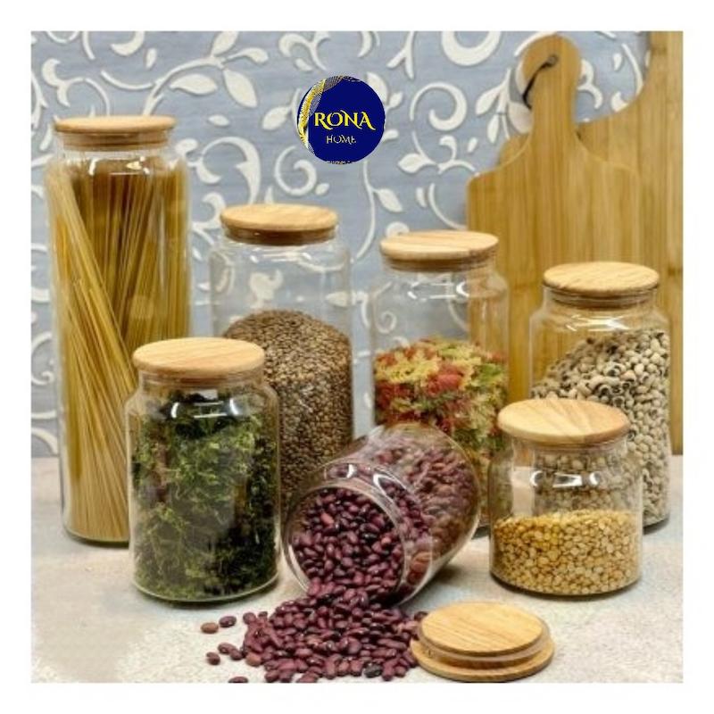 بانکه شیشه ای درب چوبی اوکیا 7 پارچه