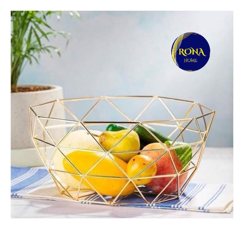 میوه خوری طرح ایکیا بزرگ فلزی طلایی