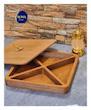 جعبه پذیرایی چوبی درب دار گوزن طلایی