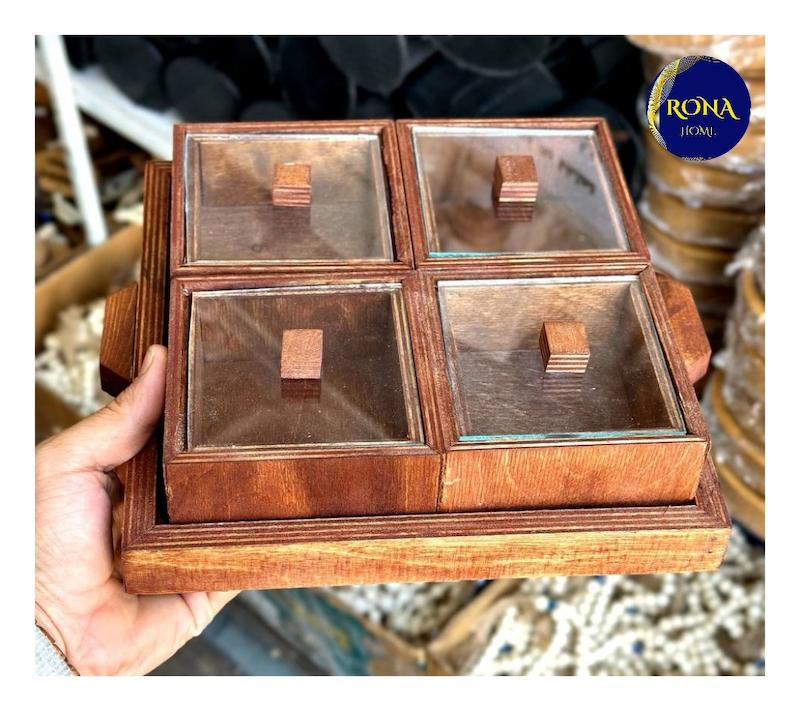 اردور خوری چوبی درب شیشه ای با سینی
