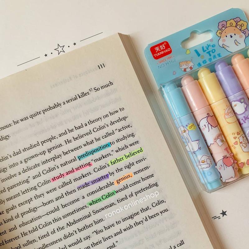 پک هایلایتر مینی 6عددی حیوانات🪿🐣