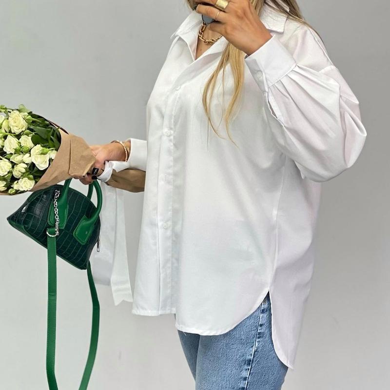 شومیز مانتویی سفید