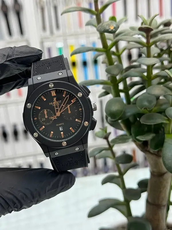 ساعت مچی مردانه و زنانه هابلوت HUBLOT مدل بینگ بنگ تمام مشکی