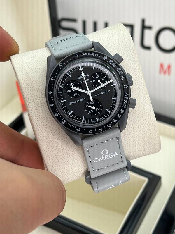 ساعت امگا × سواچ مدل Mission to Mercury – Grey Edition (های‌کپی بهترین کیفیت)