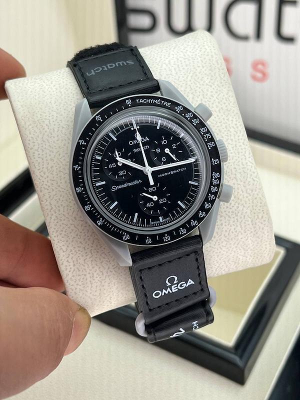 ساعت امگا × سواچ مدل Mission to the Moon – Black Edition (های‌کپی بهترین کیفیت)