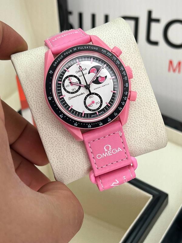 ساعت Omega × Swatch Mission to Venus – Pink Edition (های‌کپی بهترین کیفیت)