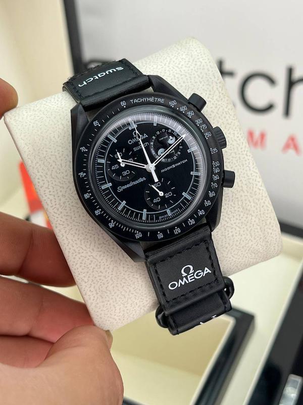 ساعت امگا × سواچ Mission to Mercury – Black Edition (های‌کپی بهترین کیفیت)