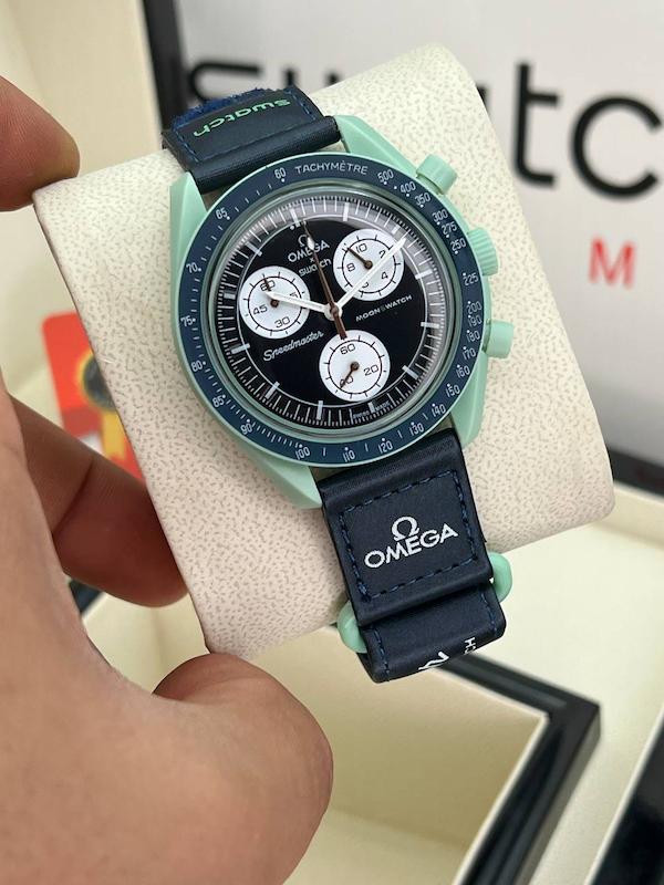 ساعت امگا × سواچ Mission to Earth – Mint Green Edition (های‌کپی بهترین کیفیت)