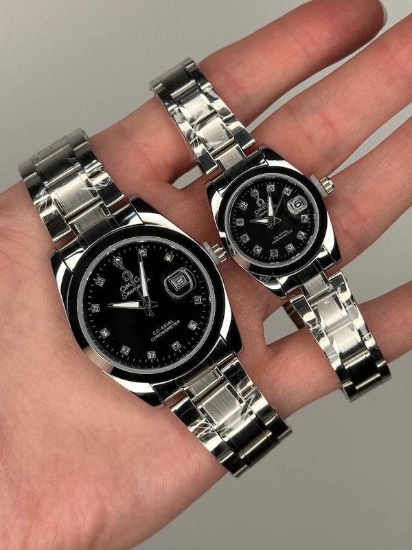 ست ساعت امگا Seamaster Black Diamond – Couple Edition (مدل اقتصادی | موتور چینی)