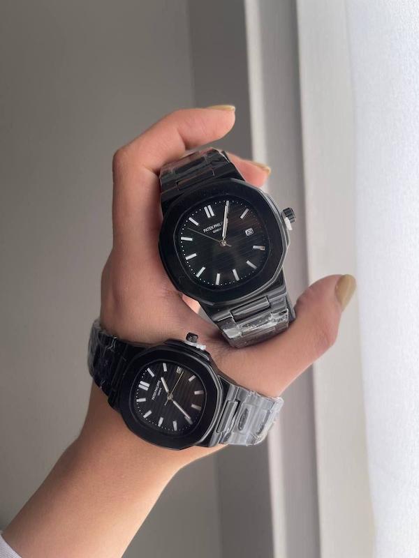 ساعت پتک فیلیپ ناتیلوس مشکی مدل اقتصادی با موتور چینی