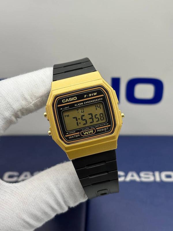 ساعت مچی مردانه اورجینال Casio نوستالژی ژاپنی | کلاسیک و پرطرفدار F-91W طلایی